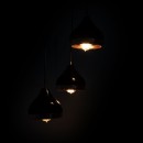 Plafonnier suspension luminaire trois lumières E27 noir-bronze Ö37x111cm