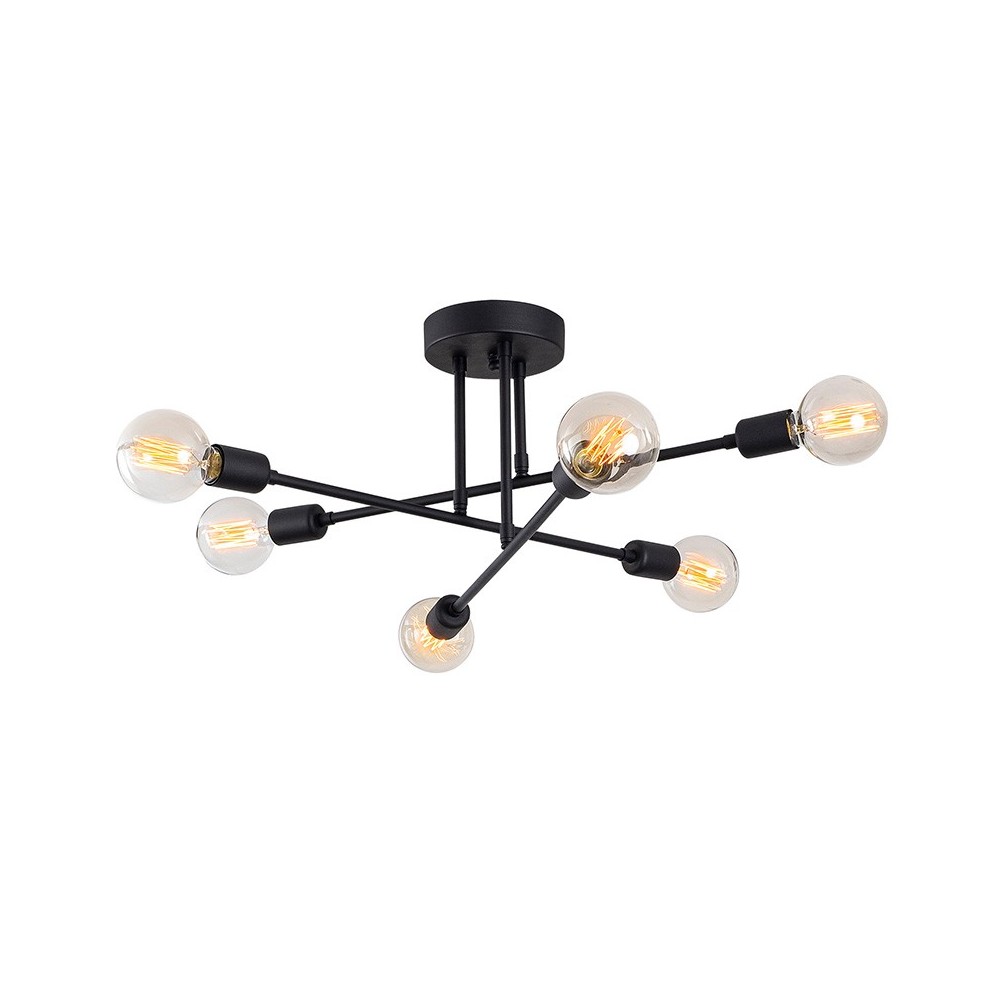 Plafonnier suspension luminaire Å27 en coloris noir D64x30cm Plafonnier suspension luminaire Å27 en coloris noir D64x30cm