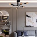 Plafonnier suspension luminaire Å27 en coloris noir D64x30cm