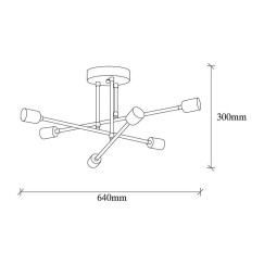 Plafonnier suspension luminaire Å27 en coloris noir D64x30cm
