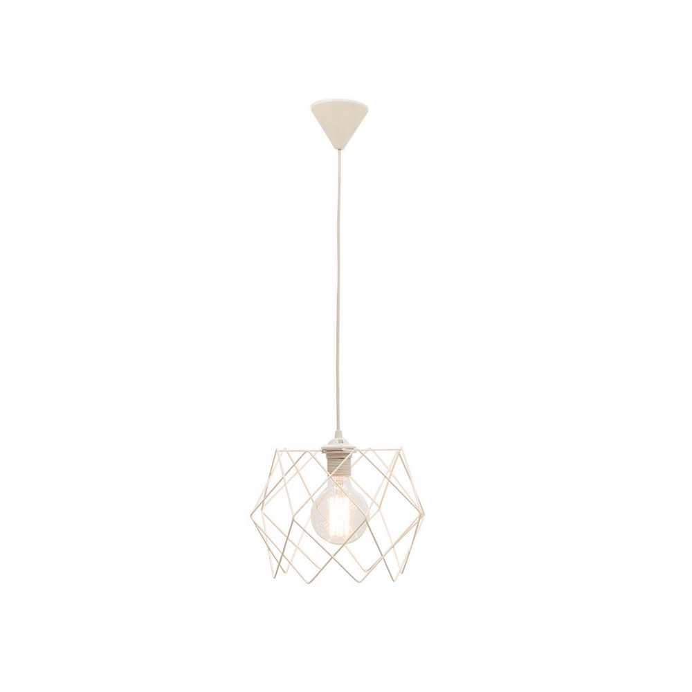 Plafonnier suspension luminaire Å27 en coloris blanc D30x80cm Plafonnier suspension luminaire Å27 en coloris blanc D30x80cm