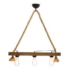 Plafonnier  suspension luminaire  Å27 couleur noyer-noir 48x8,5x63cm