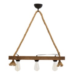 Plafonnier  suspension luminaire  Å27 couleur noyer-noir 48x8,5x63cm
