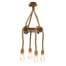 Plafonnier  suspension luminaire Å27 en couleur noyer-naturel-noir 24x24x102cm