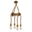 Plafonnier  suspension luminaire Å27 en couleur noyer-naturel-noir 24x24x102cm