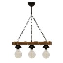 Plafonnier suspension luminaire  Å27 en couleur noyer-noir 50x8,5x59,5cm