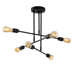 Plafonnier suspension luminaire Å27 en coloris noir D75x50cm