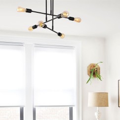 Plafonnier suspension luminaire Å27 en coloris noir D75x50cm
