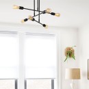 Plafonnier suspension luminaire Å27 en coloris noir D75x50cm