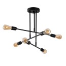 Plafonnier suspension luminaire Å27 en coloris noir D75x50cm