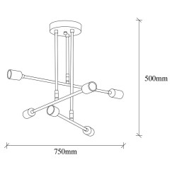 Plafonnier suspension luminaire Å27 en coloris noir D75x50cm