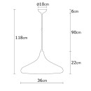 Plafonnier  suspension luminaire  Å27 en couleur noir_doré D36x118cm