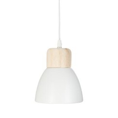 Plafonnier  suspension luminaire Å14 en coloris blanc-naturel D15x99cm
