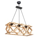 Plafonnier suspension luminaire Å27 métal noir-naturel 58x22,5x80cm