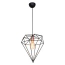Plafonnier suspension luminaire  Å27 métal noir D30x35cm