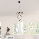 Plafonnier suspension luminaire  Å27 métal noir D30x35cm