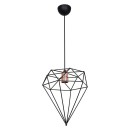 Plafonnier suspension luminaire  Å27 métal noir D30x35cm
