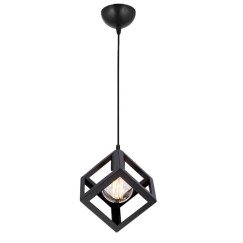 Plafonnier suspension luminaire Deepora  E27 noir D20x60cm