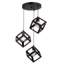 Plafonnier suspension luminaire  3 lumières Deepora E27 noir D30x85cm