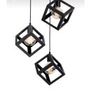 Plafonnier suspension luminaire  3 lumières Deepora E27 noir D30x85cm