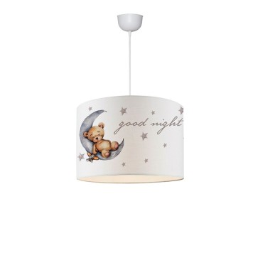Plafonnier suspension luminaire pour enfant  E27 blanc-gris D28x20cm