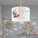 Plafonnier suspension luminaire pour enfant  E27 blanc-gris D28x20cm