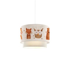 Plafonnier suspension luminaire  pour enfant  E27 blanc-rouge carrelage D30x20cm