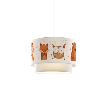 Plafonnier suspension luminaire  pour enfant  E27 blanc-rouge carrelage D30x20cm