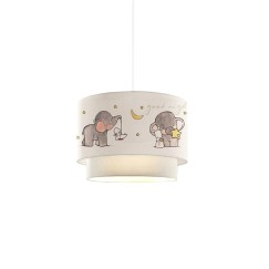 Plafonnier suspension luminaire pour enfant E27 blanc-gris D30x20cm