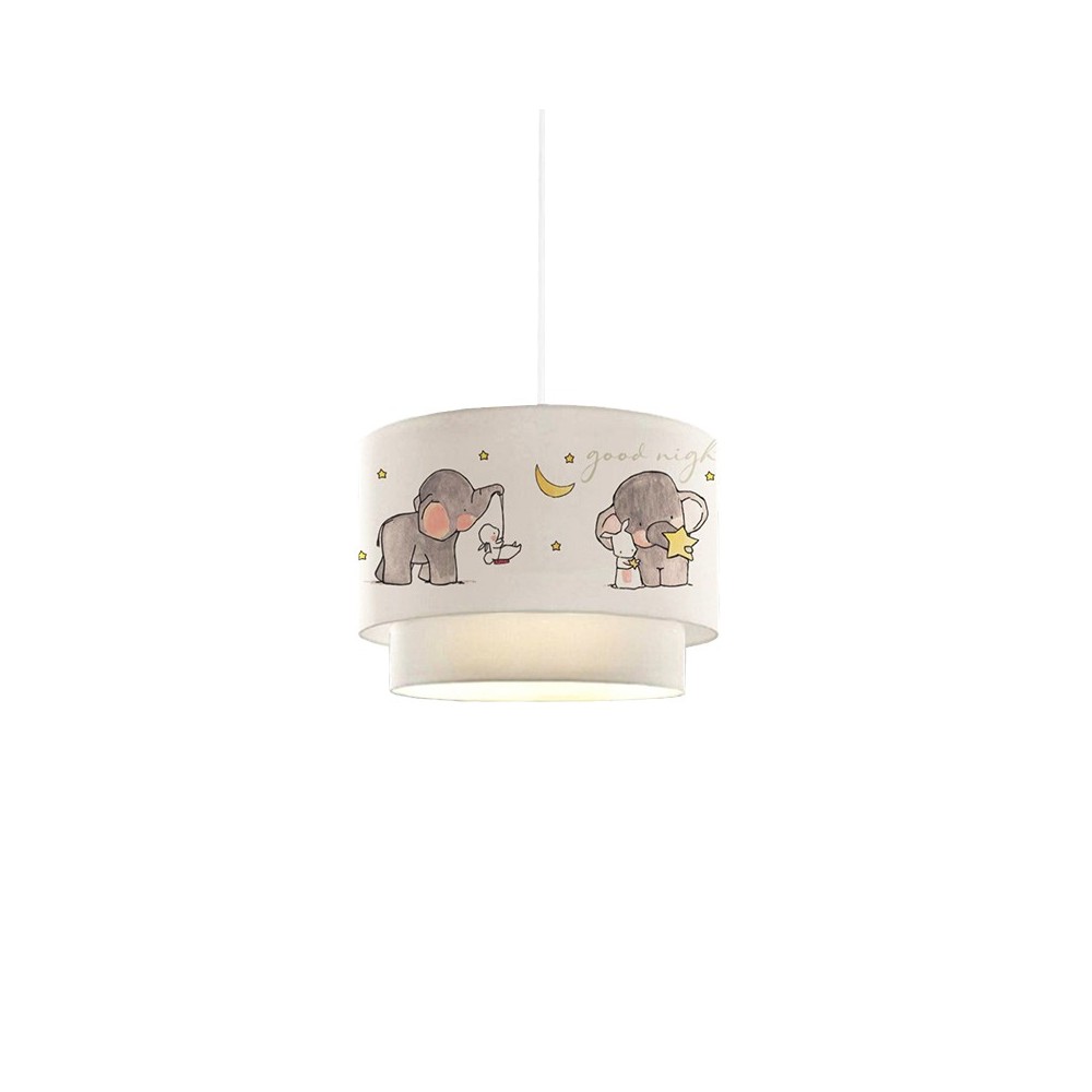 Plafonnier suspension luminaire pour enfant E27 blanc-gris D30x20cm Plafonnier suspension luminaire pour enfant E27 blanc-gris D30x20cm