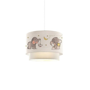 Plafonnier suspension luminaire pour enfant E27 blanc-gris D30x20cm