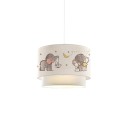 Plafonnier suspension luminaire pour enfant E27 blanc-gris D30x20cm