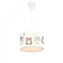 Plafonnier suspension luminaire pour enfant E27 gris-blanc D24x20cm