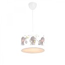 Plafonnier suspension luminaire pour enfant E27 blanc-gris D24x20cm