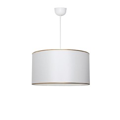 Plafonnier suspension luminaire E27 blanc-doré D38x21cm