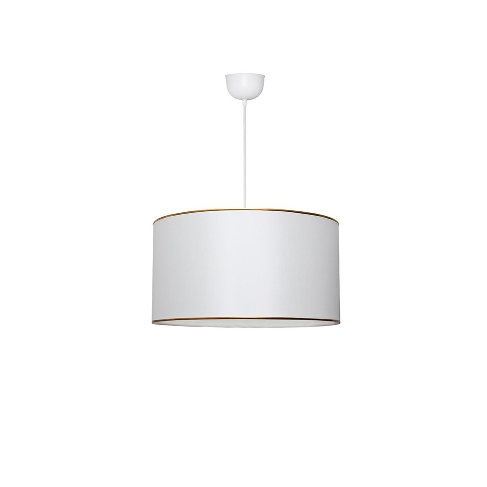 Plafonnier suspension luminaire E27 blanc-doré D38x21cm Plafonnier suspension luminaire E27 blanc-doré D38x21cm