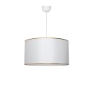 Plafonnier suspension luminaire E27 blanc-doré D38x21cm