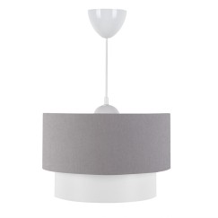 Plafonnier suspension luminaire  E27 blanc-gris D30x20cm