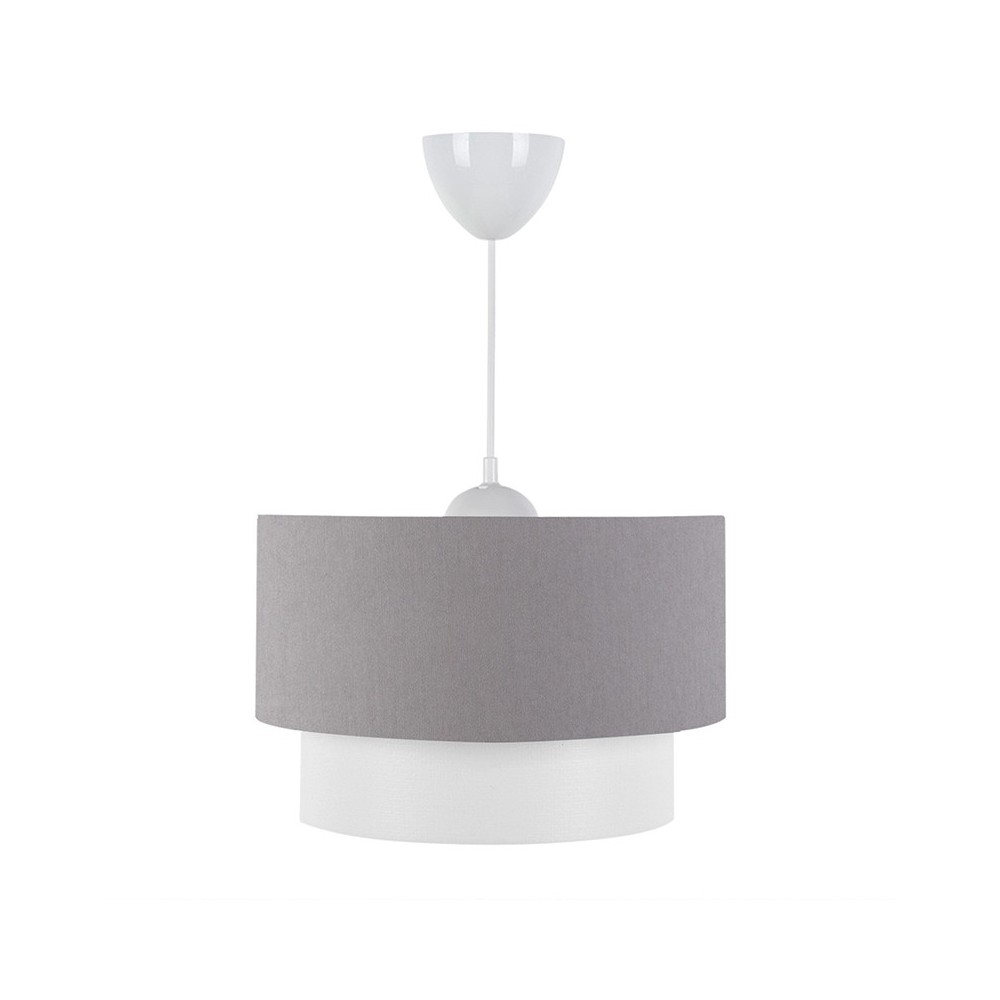 Plafonnier suspension luminaire E27 blanc-gris D30x20cm Plafonnier suspension luminaire E27 blanc-gris D30x20cm