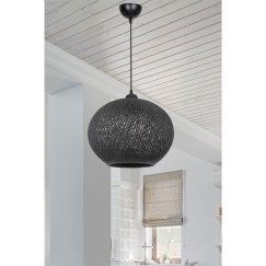 Plafonnier suspension luminaire Å27 noir D38x75cm