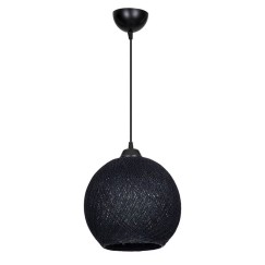 Plafonnier suspension luminaire Leshia Å27 noir D26x26cm