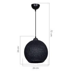 Plafonnier suspension luminaire Leshia Å27 noir D26x26cm
