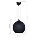 Plafonnier suspension luminaire Leshia Å27 noir D26x26cm