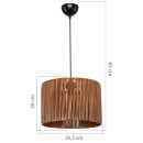 Plafonnier suspension luminaire  Å27 marron D30.5x20cm