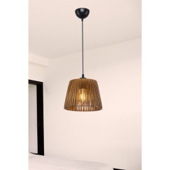 Plafonnier suspension luminaire Å27 marron D20x15cm