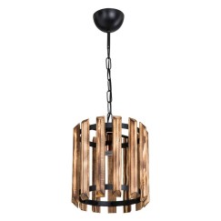 Plafonnier suspension luminaire Å27 noyer-noir D22x61cm