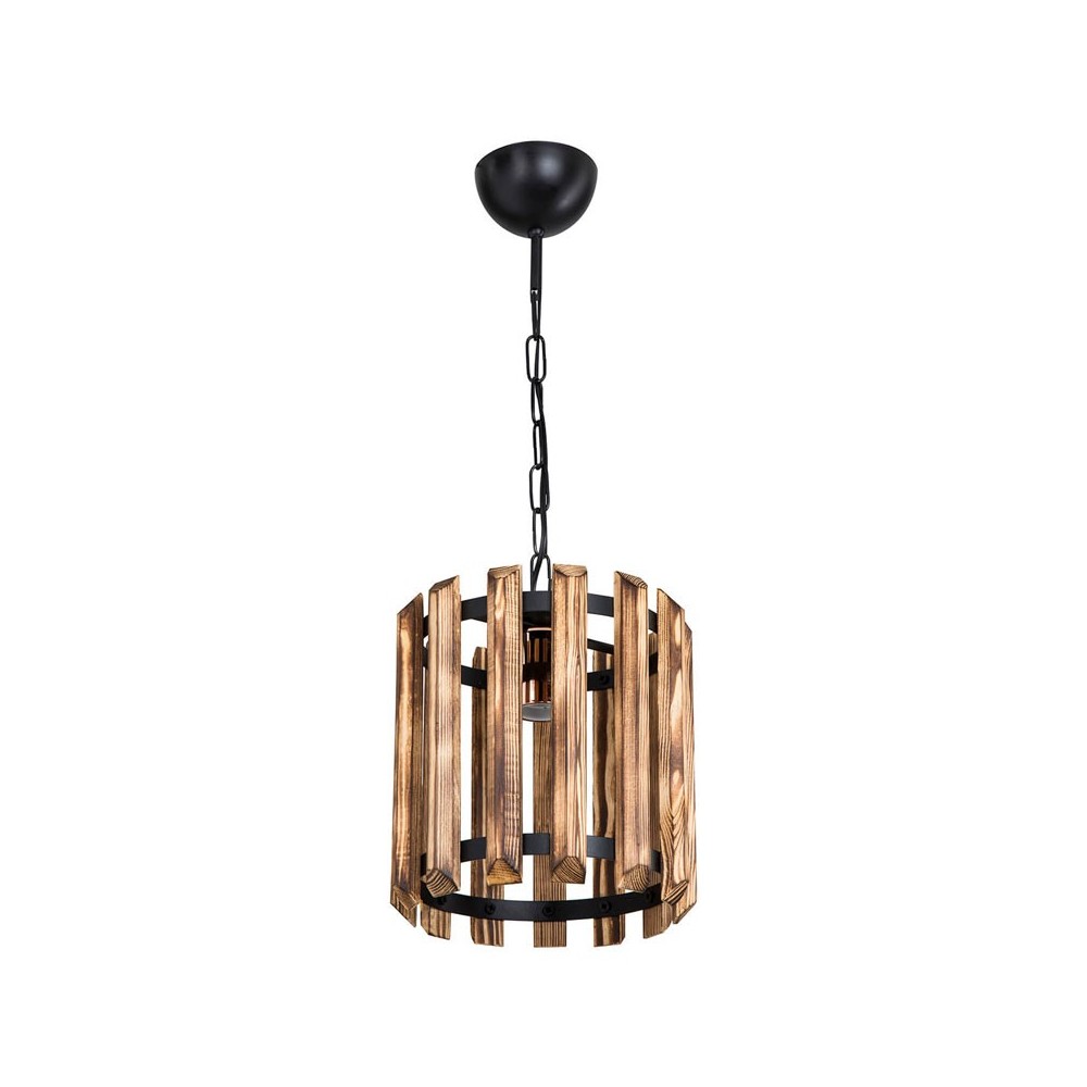 Plafonnier suspension luminaire Å27 noyer-noir D22x61cm Plafonnier suspension luminaire Å27 noyer-noir D22x61cm