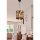 Plafonnier suspension luminaire Å27 noyer-noir D22x61cm
