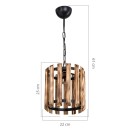 Plafonnier suspension luminaire Å27 noyer-noir D22x61cm