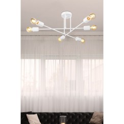 Plafonnier suspension luminaire Å27 blanc D61x25cm